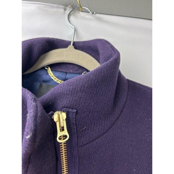 J. Crew Womens 2P Cocoon Coat Italian Stadium Cloth Nello Gori Purple Wool Blend - Picture 10 of 15